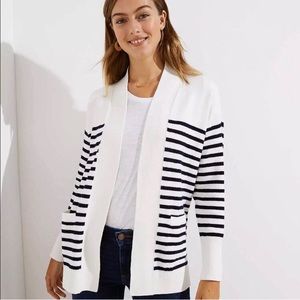 Navy and White Striped Cardigan